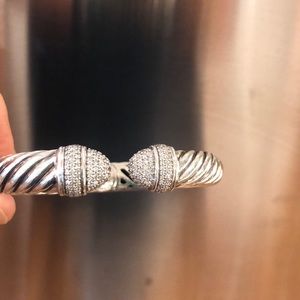 David Yurman diamond silver bracelet 10 mm